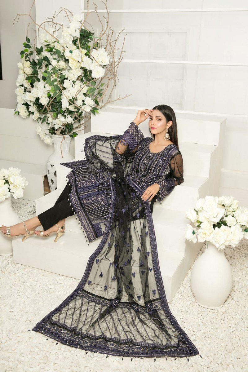 Tawakkal Fabrics 3 Piece Stitched Fancy Heavy Embroidered Suit D-6538
