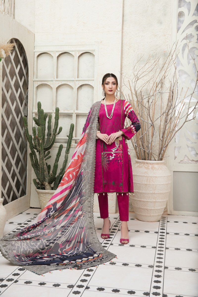 Tawakkal Fabrics 3 Piece Stitched Digital Printed Lawn Suit D-6672