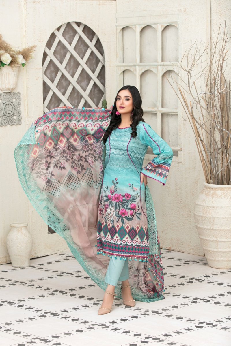 Tawakkal Fabrics 3 Piece Stitched Digital Printed Lawn Suit D-6673
