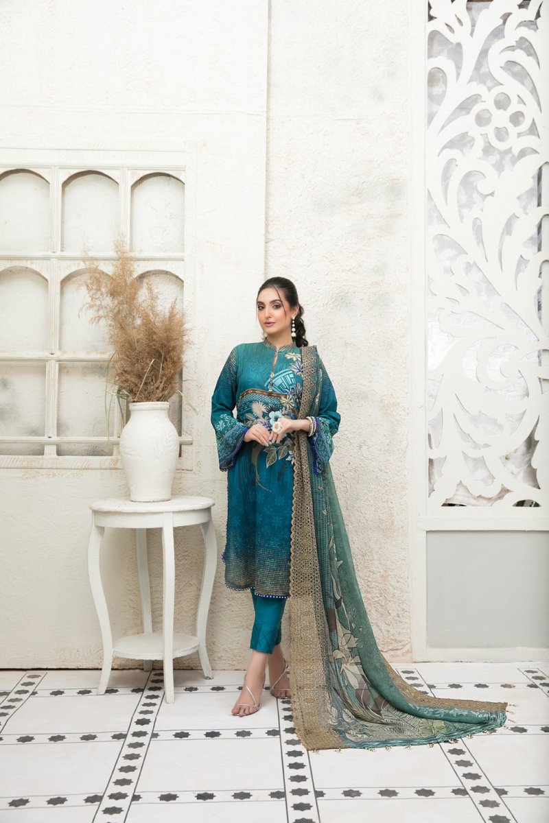 Tawakkal Fabrics 3 Piece Stitched Digital Printed Lawn Suit D-6674