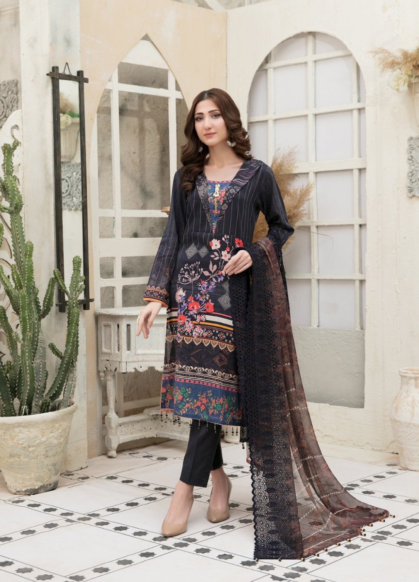 Tawakkal Fabrics 3 Piece Stitched Digital Printed Lawn Suit D-6679