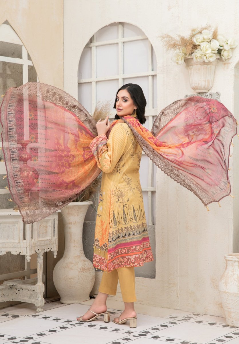 Tawakkal Fabrics 3 Piece Stitched Digital Printed Lawn Suit D-6681