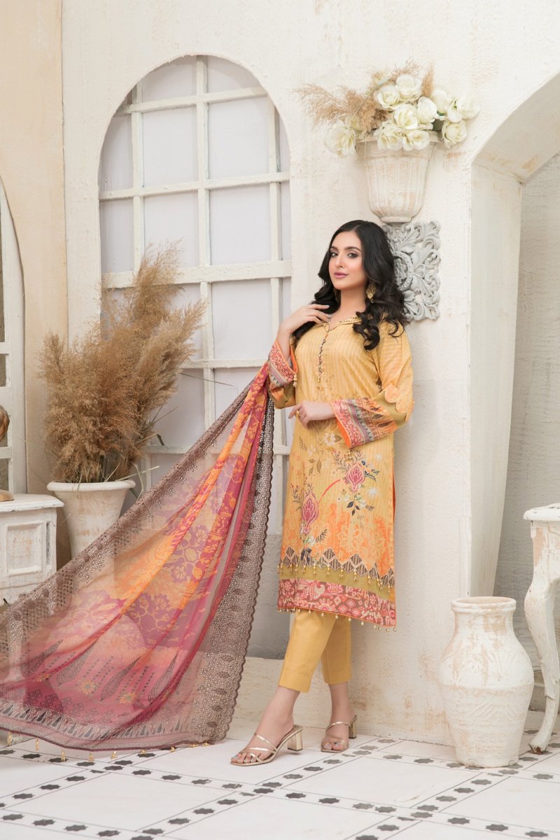 Tawakkal Fabrics 3 Piece Stitched Digital Printed Lawn Suit D-6681