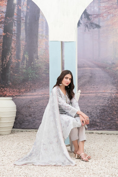 Tawakkal Fabrics 3 Piece Stitched Schiffli Daman Embroidered Digital Printed Lawn Suit D-6731