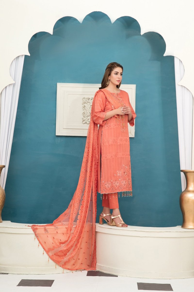 Tawakkal Fabrics 3 Piece Stitched Fancy Embroidered Lawn Suit - D-6763