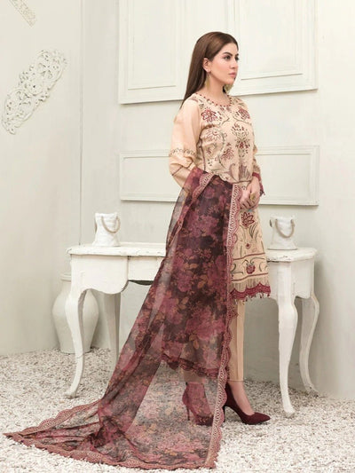 Tawakkal Fabrics 3 Piece Stitched Fancy Embroidered Lawn Suit D-6771
