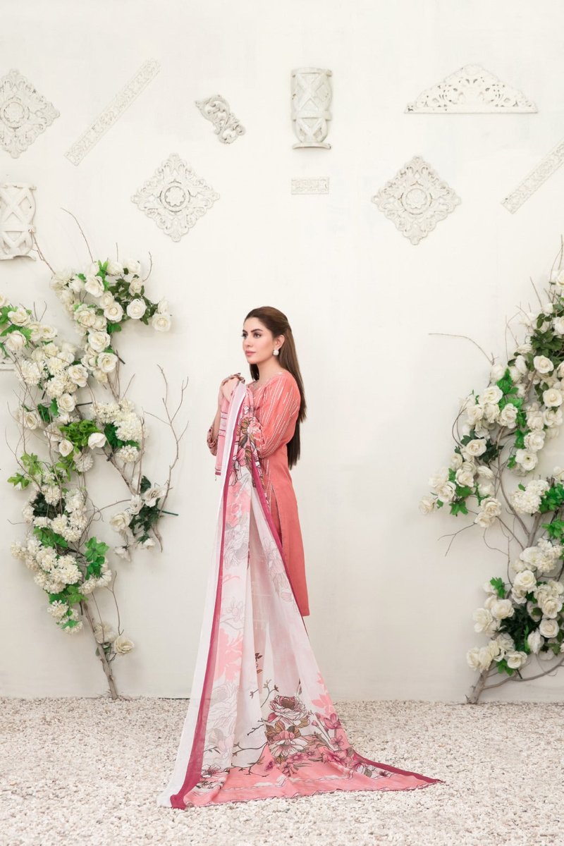 Tawakkal Fabrics 3 Piece Stitched Fancy Embroidered Lawn Suit D-6772
