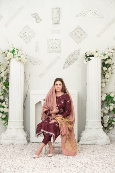 Tawakkal Fabrics 3 Piece Stitched Fancy Embroidered Lawn Suit D-6776