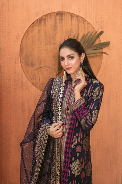 Tawakkal Fabrics 3 Piece Stitched Lawn Banarsi Suit D-6844
