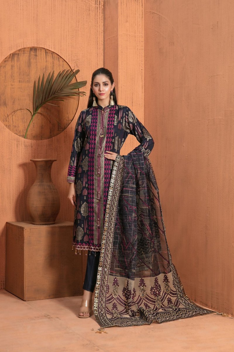 Tawakkal Fabrics 3 Piece Stitched Lawn Banarsi Suit D-6844