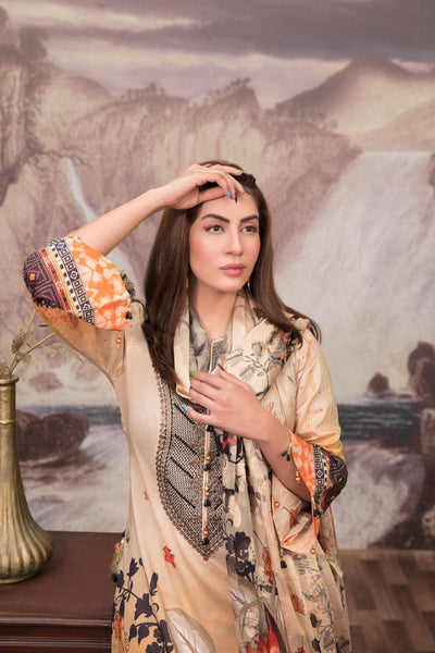 Tawakkal Fabrics 3 Piece Stitched Embroidered Digital Printed Lawn Suit D-6888