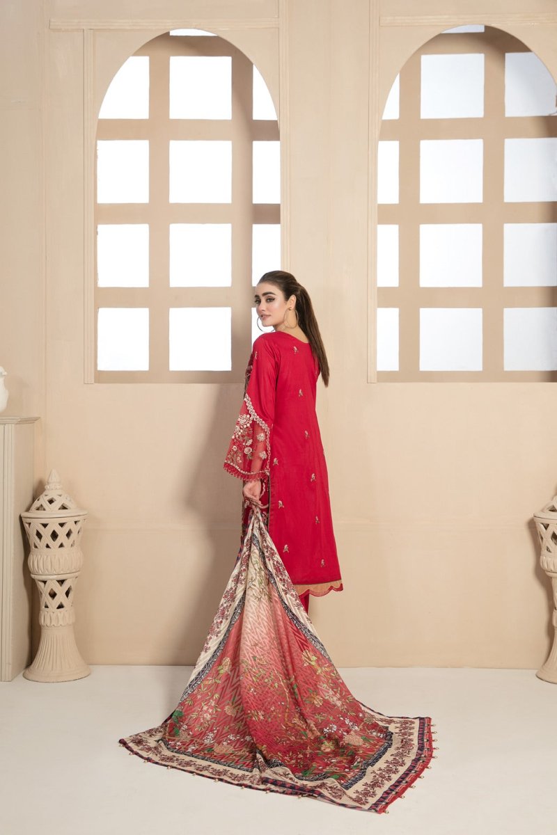 Tawakkal Fabrics 3 Piece Stitched Fancy Embroidered Lawn Suit D-6969
