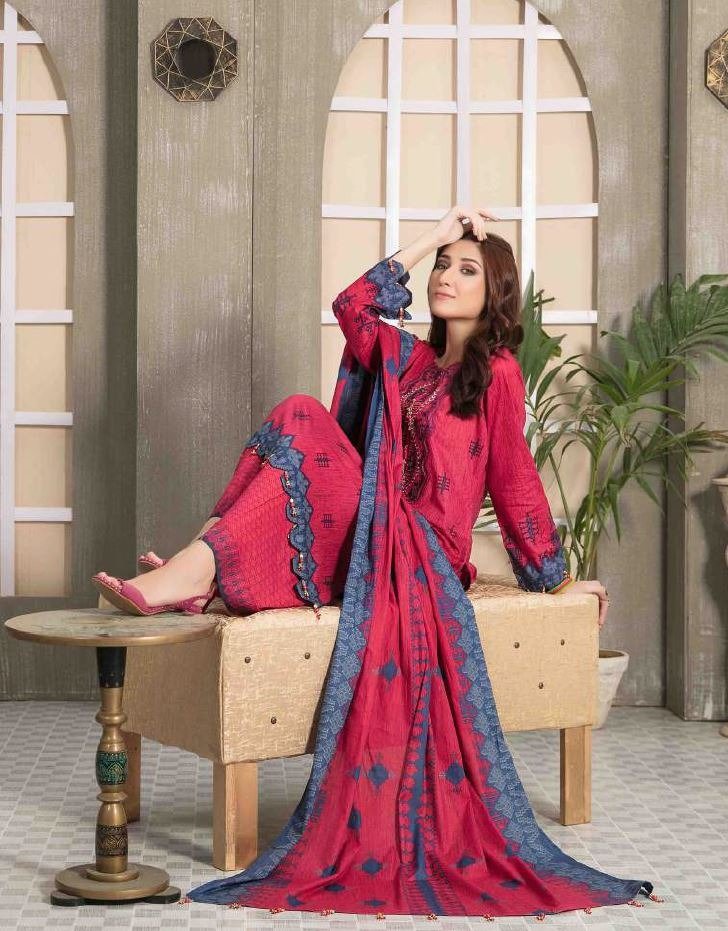 Tawakkal Fabrics 3 Piece Stitched Embroidered Digital Printed Lawn Suit D-7015