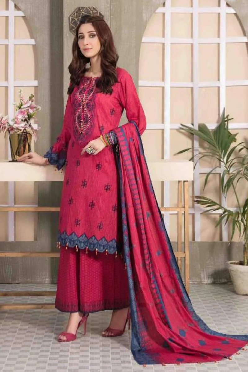 Tawakkal Fabrics 3 Piece Stitched Embroidered Digital Printed Lawn Suit D-7015