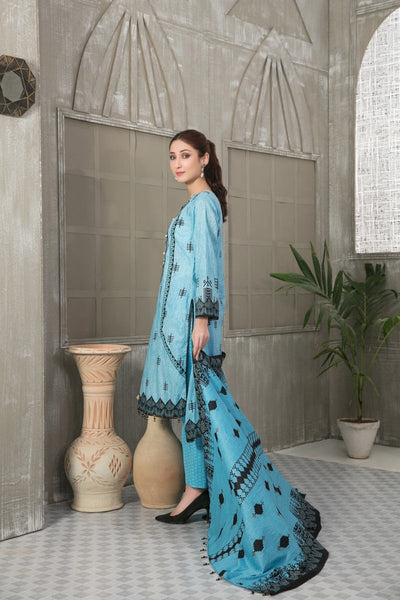 Tawakkal Fabrics 3 Piece Stitched Embroidered Digital Printed Lawn Suit D-7016