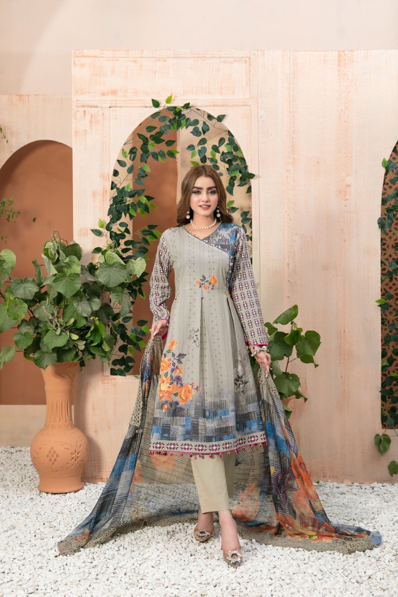 Tawakkal Fabrics 3 Piece Stitched Digital Printed Lawn Suit D-7036