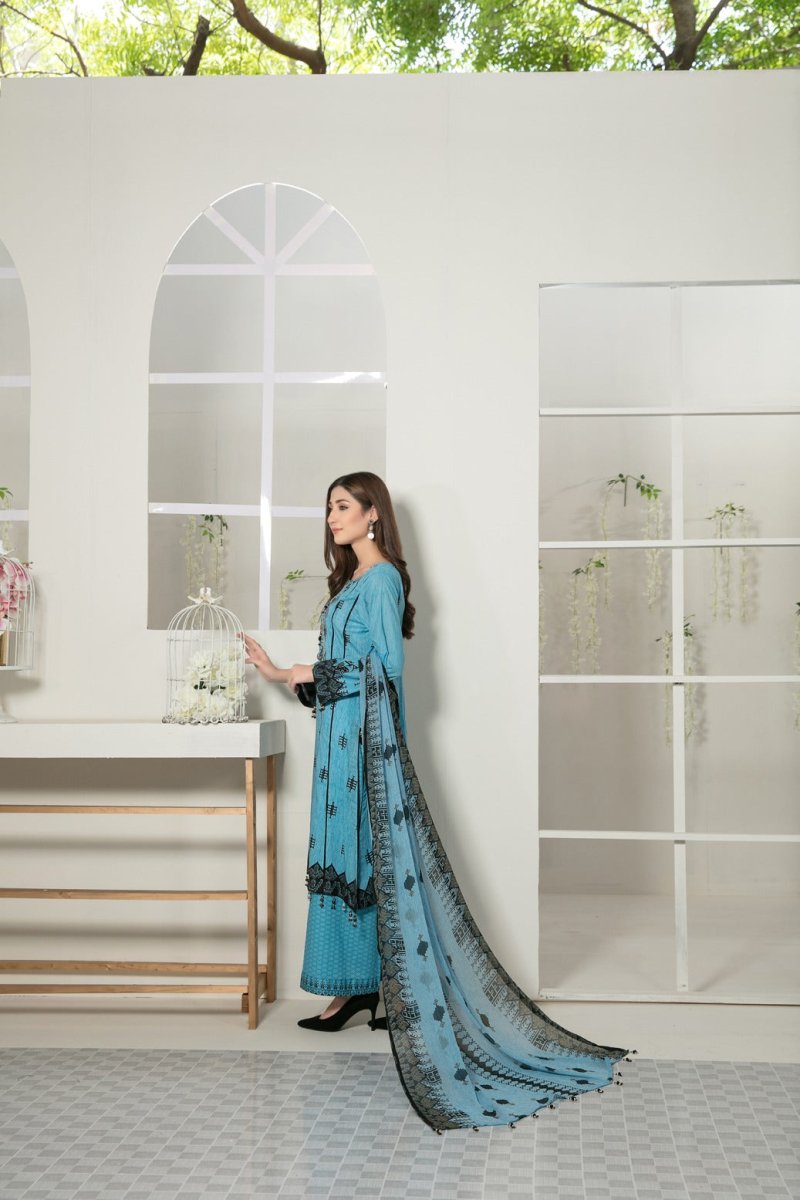 Tawakkal Fabrics 3 Piece Stitched Embroidered Digital Printed Lawn Suit D-7099