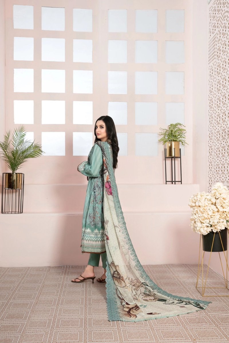 Tawakkal Fabrics 3 Piece Stitched Embroidered Digital Printed Lawn Suit D-7222