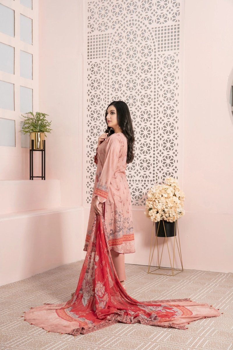 Tawakkal Fabrics 3 Piece Stitched Embroidered Digital Printed Lawn Suit D-7228