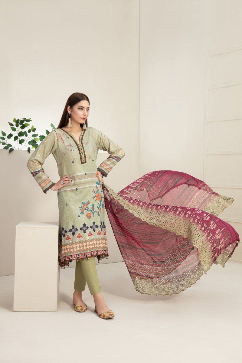 Tawakkal Fabrics 3 Piece Stitched Digital Printed Lawn Suit D-7336
