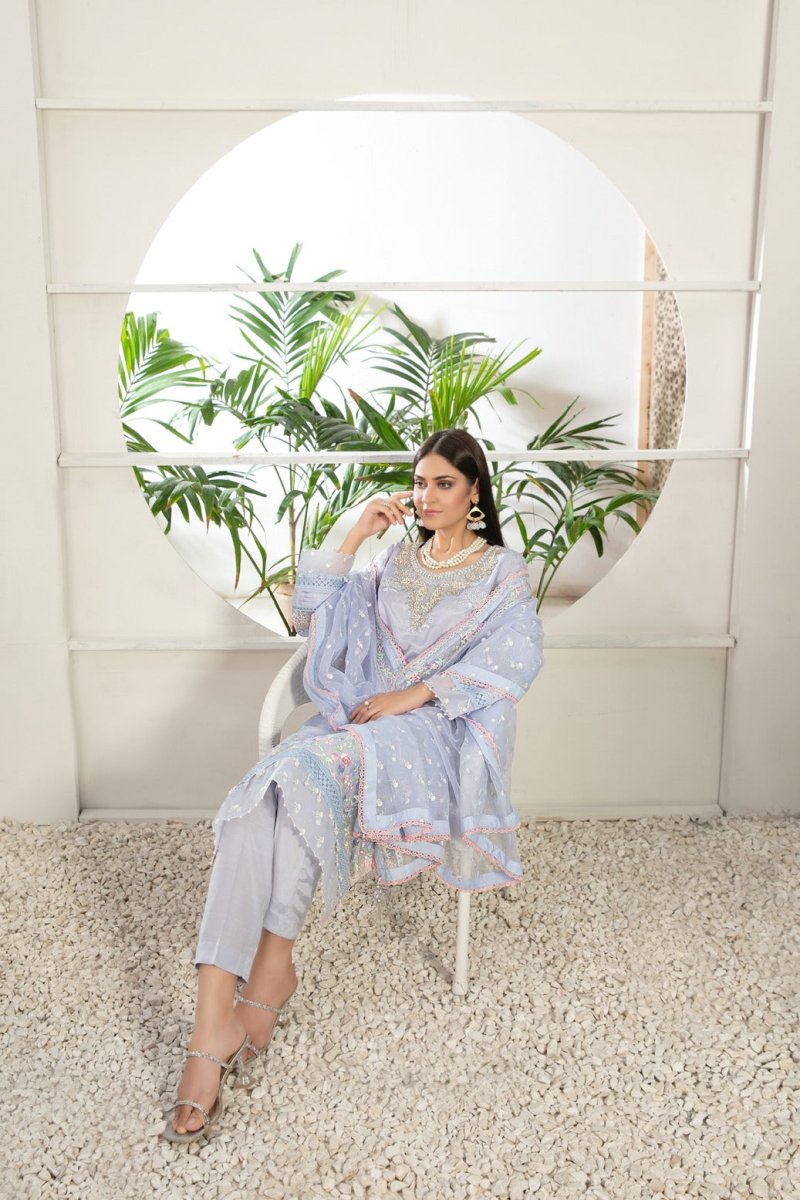 Tawakkal Fabrics 3 Piece Stitched Fancy Heavy Embroidered Suit D-7372
