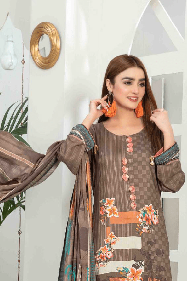 Tawakkal Fabrics 3 Piece Stitched Attractive & Elegant Suit D-7623
