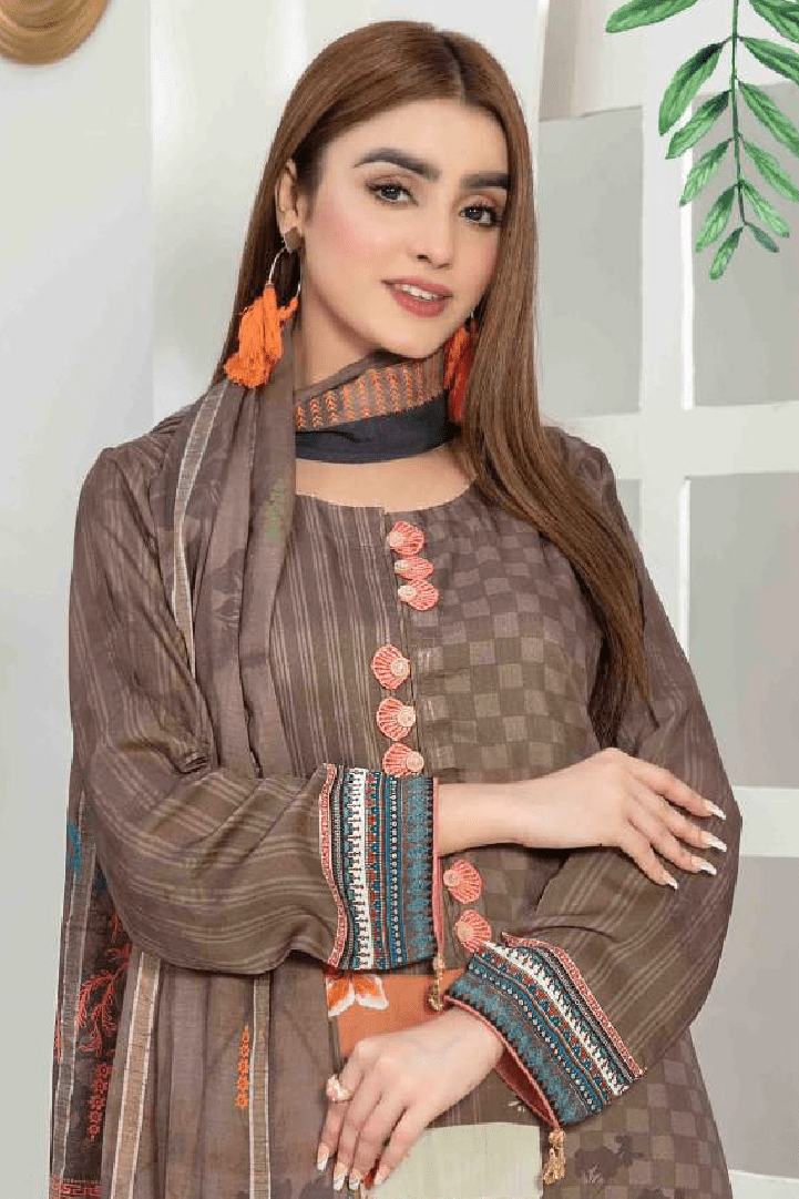 Tawakkal Fabrics 3 Piece Stitched Attractive & Elegant Suit D-7623