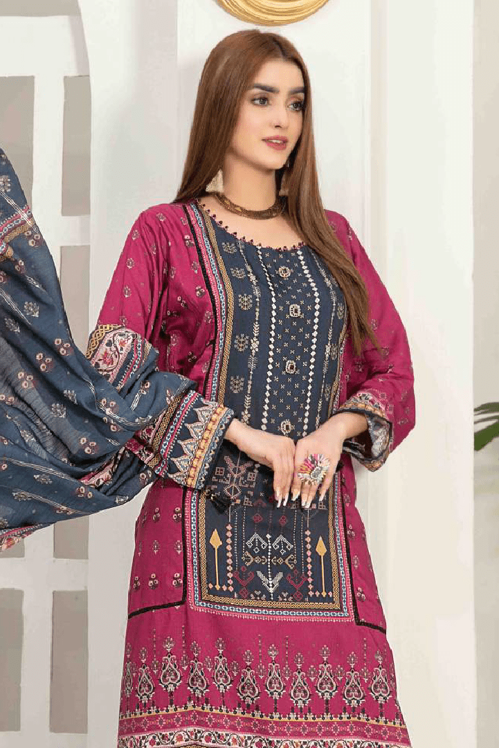 Tawakkal Fabrics 3 Piece Stitched Attractive & Elegant Suit D-7628