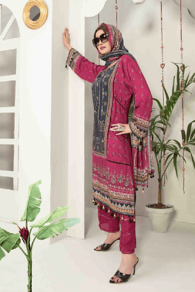 Tawakkal Fabrics 3 Piece Stitched Attractive & Elegant Suit D-7628