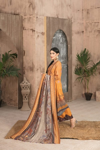 Tawakkal Fabrics 3 Piece Stitched Embroidered Digital Printed Staple Linen with Mirror Work Suit D-7692