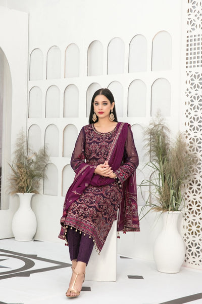 Tawakkal Fabrics 3 Piece Stitched Heavy Embroidered Fancy Suit D-7706