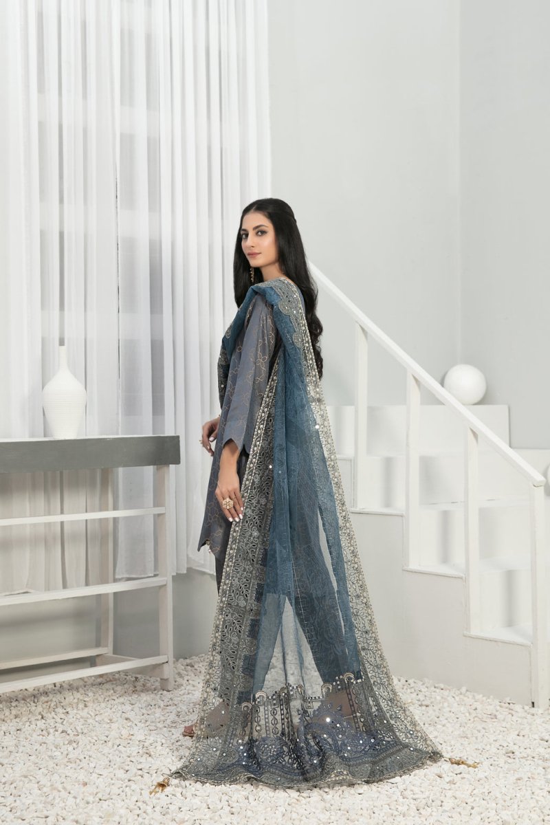 Tawakkal Fabrics 3 Piece Stitched Viscose Banarsi Suit D-7852