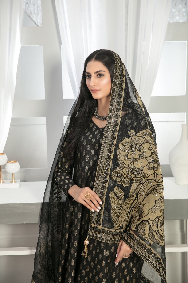 Tawakkal Fabrics 3 Piece Stitched Viscose Banarsi Suit D-7861