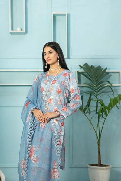 Tawakkal Fabrics 3 Piece Stitched Digital Printed Silk Suit D-7868