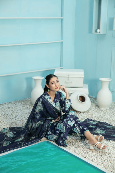 Tawakkal Fabrics 3 Piece Stitched Digital Printed Silk Suit D-7870