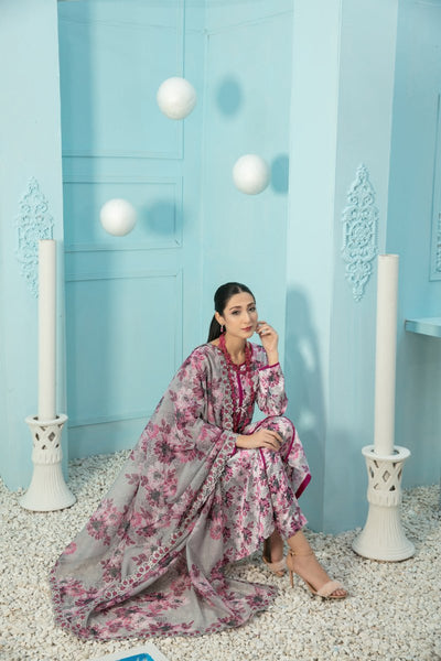 Tawakkal Fabrics 3 Piece Stitched Digital Printed Silk Suit D-7872