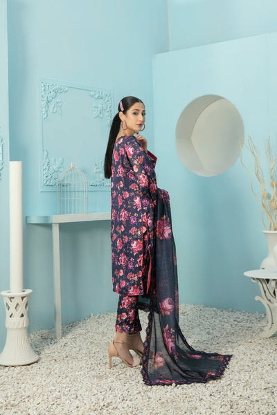 Tawakkal Fabrics 3 Piece Stitched Digital Printed Silk Suit D-7875