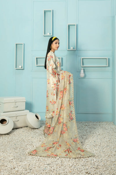 Tawakkal Fabrics 3 Piece Stitched Digital Printed Silk Suit D-7878