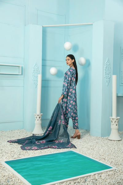 Tawakkal Fabrics 3 Piece Stitched Digital Printed Silk Suit D-7879