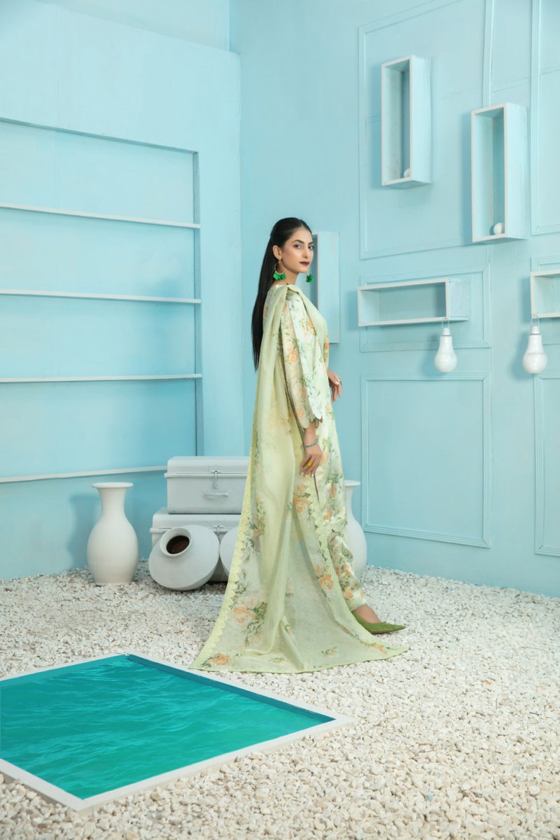 Tawakkal Fabrics 3 Piece Stitched Digital Printed Silk Suit D-7881