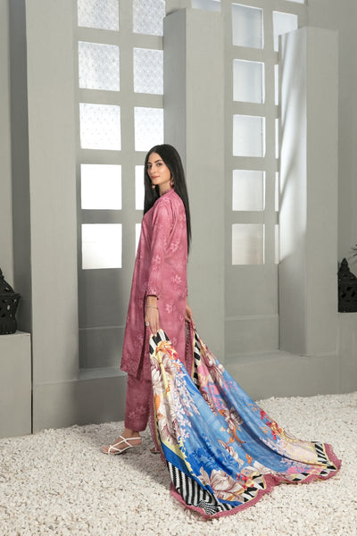 Tawakkal Fabrics 3 Piece Stitched Fancy Embroidered 2-tone Leather Suit D-7892