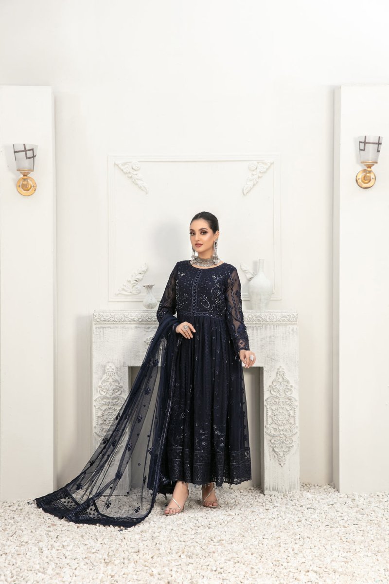 Tawakkal Fabrics 3 Piece Stitched Embroidered Fancy Chiffon Suit D-7998