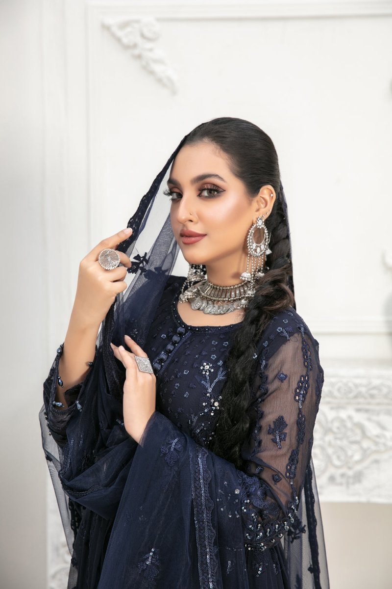 Tawakkal Fabrics 3 Piece Stitched Embroidered Fancy Chiffon Suit D-7998