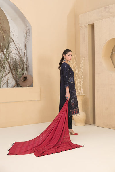 Tawakkal Fabrics 3 Piece Stitched Exclusive Laserkari Embroidered Viscose Jacquard Suit D-8054