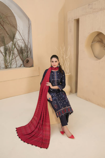 Tawakkal Fabrics 3 Piece Stitched Exclusive Laserkari Embroidered Viscose Jacquard Suit D-8054