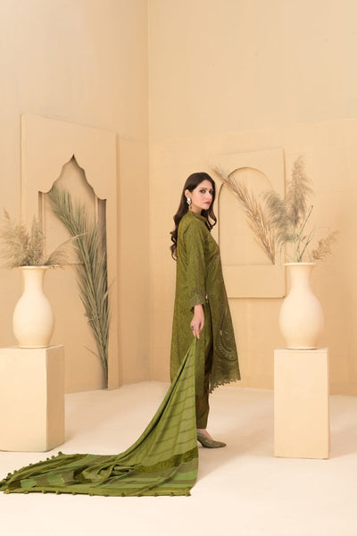 Tawakkal Fabrics 3 Piece Stitched Exclusive Laserkari Embroidered Viscose Jacquard Suit D-8061