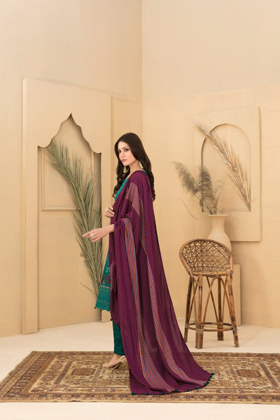 Tawakkal Fabrics 3 Piece Stitched Exclusive Laserkari Embroidered Viscose Jacquard Suit D-8063