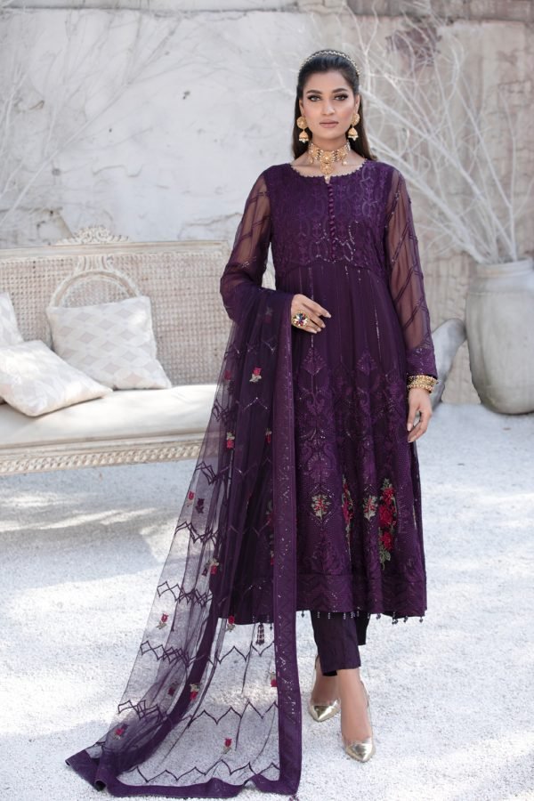 Tawakkal Fabrics 3 Piece Stitched Embroidered Fancy Suit D-8066-ELENA