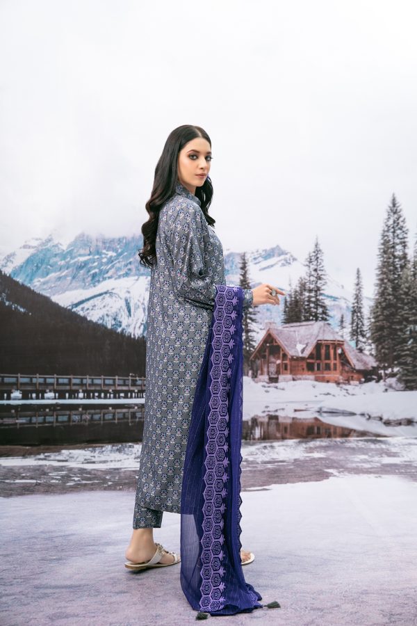 Tawakkal Fabrics 3 Piece Stitched Digital Printed Slub Linen Suit D-8148