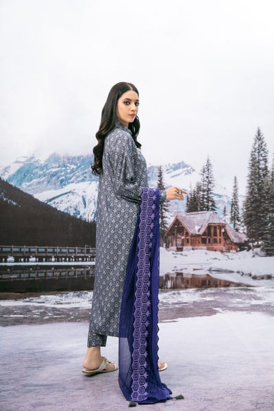 Tawakkal Fabrics 3 Piece Stitched Digital Printed Slub Linen Suit D-8148